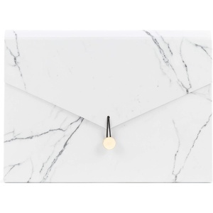 U Brands 13-Pocket Expanding File Folder, Office Supplies, Citrus Squeeze, Brass Hardware, FSC Certified(Marble)