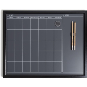 U Brands 16″ x 20″ Magnetic Monthly Calendar Chalkboard with Rustic Wood Frame, Blackboard Surface, Wall Mountable, Monthly Planner Board, Magnetic Calendar for Home, Office, Kitchen, Classroom(Black Frame)