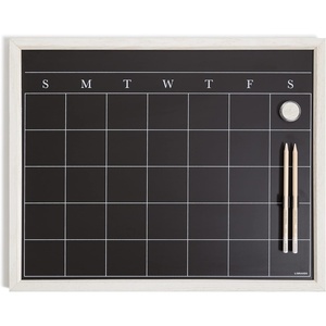U Brands 16″ x 20″ Magnetic Monthly Calendar Chalkboard with Rustic Wood Frame, Blackboard Surface, Wall Mountable, Monthly Planner Board, Magnetic Calendar for Home, Office, Kitchen, Classroom(White Frame)