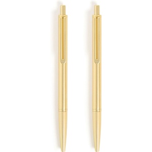 U Brands Avalon Electroplated Rose Gold Gel Pens, Set of 2 with 2 Refills, 0.7mm Medium Point, Smooth Black Ink, Durable Designer Finish(Gold)