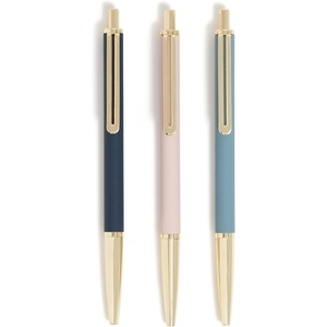 U Brands Avalon Electroplated Rose Gold Gel Pens, Set of 2 with 2 Refills, 0.7mm Medium Point, Smooth Black Ink, Durable Designer Finish(Mid-Century Geo)