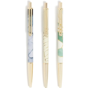 U Brands Avalon Electroplated Rose Gold Gel Pens, Set of 2 with 2 Refills, 0.7mm Medium Point, Smooth Black Ink, Durable Designer Finish(Set In Stone)