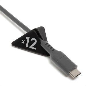 U Brands Black Silicone Pyramid Cable Clips 12 Pack, Adhesive Cord Organizer, Cable Management Clips for Desk, Office, and Travel(Matte Black)