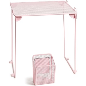 U Brands Blush Mesh Locker Organization Kit, Includes Magnetic Cup and Folding Shelf, 2 Pieces(Blush)