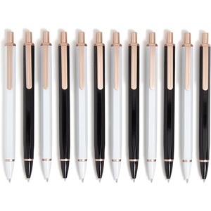 U Brands Cambria Soft Touch High End Mechanical Pencils, Midnight, Medium (0.7 mm) Point, 12 Count (5008U01-24)(Black/ White)