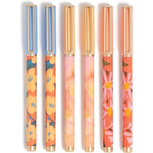 U Brands Catalina Felt Tip Pens, Pen Set of 6 Black Ink Pens, Artist Touch, Medium (0.7 mm) Point
