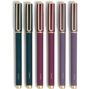 U Brands Catalina Felt Tip Pens, Set of 6 Black Ink Pens, Medium (0.7 mm) Point, Lucent Dreams(Jewel Tones)
