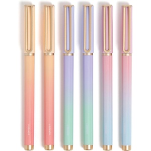 U Brands Catalina Felt Tip Pens, Set of 6 Black Ink Pens, Medium (0.7 mm) Point, Lucent Dreams(Lucent Dreams)