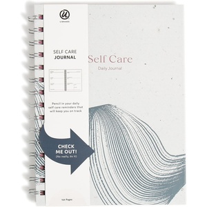 U Brands Coastal Comfort Wellness Spiral Journal, Silver Hardware, 6” x 8”(Coastal Comfort – Wellness)