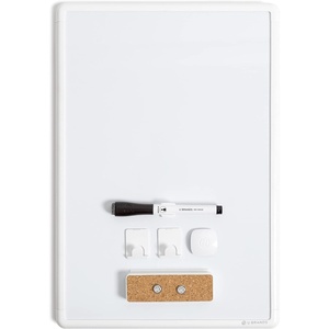 U Brands Contempo Magnetic Dry Erase Board White Board Kit, 11” x 16”, White Modern Frame, Includes Board, Marker, Magnets, and More(Classic White Value Set 11 x 16)