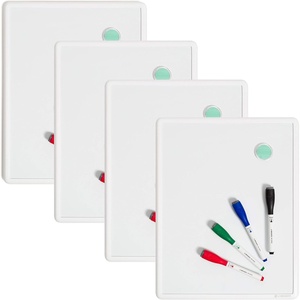 U Brands Contempo Magnetic Small Whiteboard, 11″ x 14”, White Modern Frame, Mini White Board for Students, Fridge and Locker Dry Erase Board, Includes Marker & Magnet(Classic White Multi-pack)