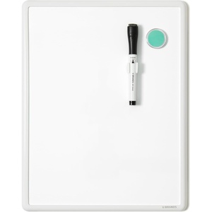 U Brands Contempo Magnetic Small Whiteboard, 11″ x 14”, White Modern Frame, Mini White Board for Students, Fridge and Locker Dry Erase Board, Includes Marker & Magnet(Classic White)