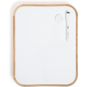 U Brands Contempo Magnetic Small Whiteboard, 11″ x 14”, White Modern Frame, Mini White Board for Students, Fridge and Locker Dry Erase Board, Includes Marker & Magnet(Wood Grain)