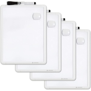 U Brands Contempo Magnetic Small Whiteboard, 8.5” x 11”, White Modern Frame, Mini White Board for Students, Fridge and Locker Dry Erase Board, Includes Marker & Magnet(4 Boards + 4 Markers + 4 Magnets)