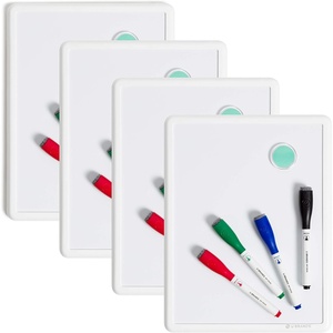 U Brands Contempo Magnetic Small Whiteboard, 8.5” x 11”, White Modern Frame, Mini White Board for Students, Fridge and Locker Dry Erase Board, Includes Marker & Magnet(4 Boards + 16 Markers + 4 Magnets)