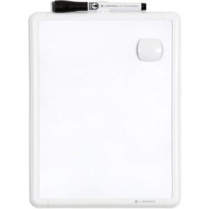 U Brands Contempo Magnetic Small Whiteboard, 8.5” x 11”, White Modern Frame, Mini White Board for Students, Fridge and Locker Dry Erase Board, Includes Marker & Magnet(1 Board + 1 Marker + 1 Magnet)