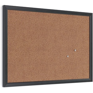 U Brands Cork Bulletin Board, 24” x 36”, Black Wood Frame(Black)