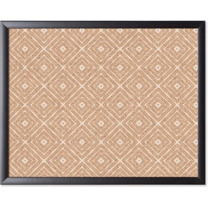 U Brands Cork Bulletin Board, 36″ x 24″, Black Wood Style Frame, Quatrefoil Design Print, Industrial Grade Pinning Surface(Diamond)