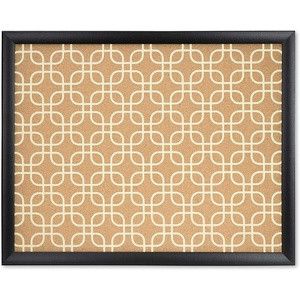 U Brands Cork Bulletin Board, 36″ x 24″, Black Wood Style Frame, Quatrefoil Design Print, Industrial Grade Pinning Surface(Square)