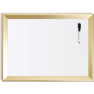 U Brands Dry Erase Board White Board, 36″ x 48″ Inches, Bold Angle Gold Frame(17″W x 23″H)