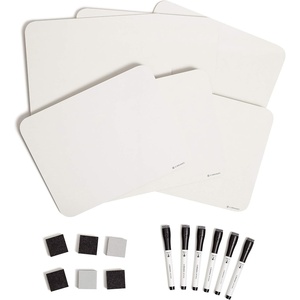 U Brands Dry Erase Lap Board Set, 12” x 9”, Small Whiteboard, Includes 6 Markers and 6 Erasers, 6 Count(6 Count with Markers and Erasers)