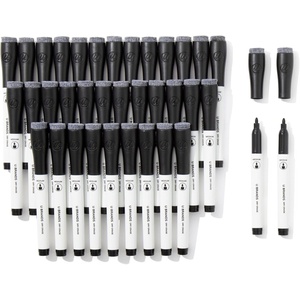 U Brands Dry Erase Markers Medium Tip Set, 4 Pack, Black, Whiteboard Pens with Medium Point and Built In Eraser Caps, Low Odor Ink, Dry Erase Markers For Classroom, Office, Or Home(36 Count – Black)