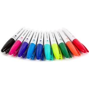 U Brands Dry Erase Markers Medium Tip Set, 4 Pack, Black, Whiteboard Pens with Medium Point and Built In Eraser Caps, Low Odor Ink, Dry Erase Markers For Classroom, Office, Or Home(10 Count Mini – Bright Colors)