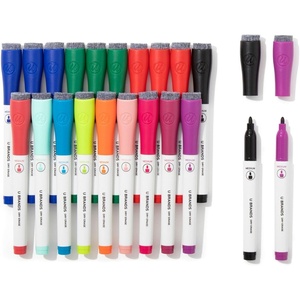 U Brands Dry Erase Markers Medium Tip Set, 4 Pack, Black, Whiteboard Pens with Medium Point and Built In Eraser Caps, Low Odor Ink, Dry Erase Markers For Classroom, Office, Or Home(21 Count – Bright Colors)