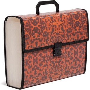 U Brands Expandable 26-Pocket Performance Poly File Folder, Office Supplies, Leopard Print, 13.11” x 10.24”
