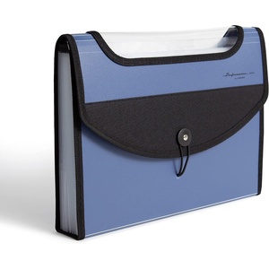 U Brands Expandable Blue 13-Pocket Performance Poly File Folder, Office Supplies, with Clear View Top(Blue)