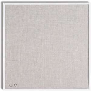 U Brands Farmhouse Linen Bulletin Board, 14″ x 14″, White Metal Frame, Industrial Grade Pinning Surface(White)