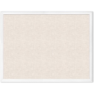 U Brands Farmhouse Linen Bulletin Board, 40″ x 30″, White Wood Style Frame, Industrial Grade Pinning Surface(40″x30″ Natural Linen)