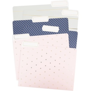 U Brands Fashion File Folders, 1/3-Cut Tabs in Assorted Positions, Letter Size, Office Supplies, 6 Count (Fashionable)(Fashionable)