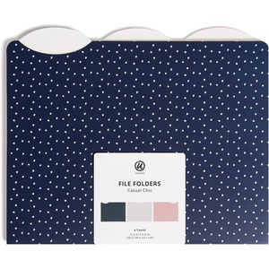 U Brands Fashion File Folders, 9 Count, 1/3-Cut Tabs in Assorted Positions, Letter Size, Office Supplies (Moroccan)(Casual Chic)