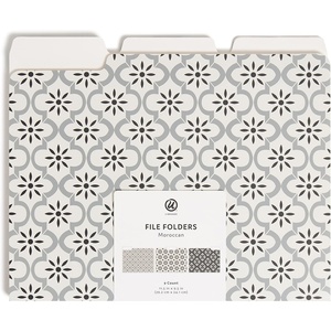 U Brands Fashion File Folders, 9 Count, 1/3-Cut Tabs in Assorted Positions, Letter Size, Office Supplies (Moroccan)(Moroccan)
