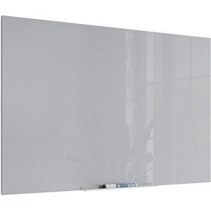 U Brands Floating Non-Magnetic Glass Dry-Erase Board, 48″ X 36″, Gray Surface, Frameless, Includes 30″ Tray and Liquid Chalk Marker (2908U00-01)(36″W x 24″H)