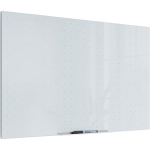 U Brands Glass Dry Erase Board, 24″ x 36″, 3’x2′, White Frosted Surface with Ghost Grid, Frameless, Includes Marker(36″W x 24″H)
