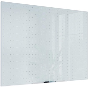 U Brands Glass Dry Erase Board, 24″ x 36″, 3’x2′, White Frosted Surface with Ghost Grid, Frameless, Includes Marker(48″W x 36″H)