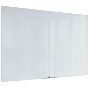 U Brands Glass Dry Erase Board, 36″ x 72″, White Frosted Surface With Silver Grommets, Includes Marker With Built-In Eraser(72″W x 48″H)
