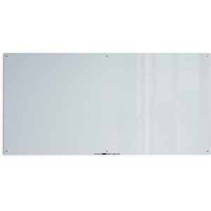 U Brands Glass Dry Erase Board, 36″ x 72″, White Frosted Surface With Silver Grommets, Includes Marker With Built-In Eraser(96″W x 48″H)