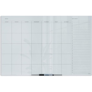 U Brands Glass Dry Erase Calendar for Wall, 36″ x 24″, Frameless Whiteboard Calendar Board for Wall, 3’x2′, Includes Marker and Tray(36″W x 24″H)