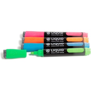U Brands Liquid Chalk Markers For Blackboard, Chalk Board, and Dry Erase Boards, with Eraser, Assorted Bright Colors, Set of 4(1 Count (Pack of 1))