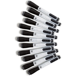 U Brands Liquid Dry-Erase Markers, Bullet Tip, Black, 12 Count(Black)