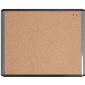 U Brands MOD Cork Bulletin Board, 16″ x 20″, Black and Gray Frame, Industrial Grade Pinning Surface, Includes Push Pins