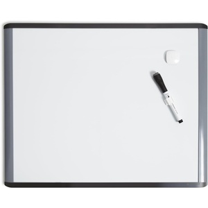 U Brands Magnetic Dry Erase Board White Board, 16″ x 20″, Black and Grey Frame, Includes Marker and Magnet
