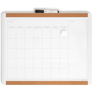 U Brands Magnetic Dry Erase Calendar White Board, 16″ x 20″, White Pin-It Frame, Includes Marker and Magnet(White)