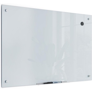 U Brands Magnetic Glass Dry-Erase Board, 96″ X 48″ Inches, White Frosted Surface, Frameless(Dry Erase Board)