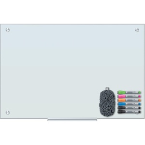 U Brands Magnetic Glass Dry-Erase Board, 96″ X 48″ Inches, White Frosted Surface, Frameless(Dry Erase Board+Markers+Eraser+Magnet)