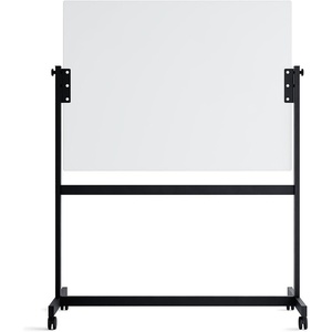 U Brands Magnetic Glass Dry-Erase Board Rolling Easel, 36″ x 48″ Inches, White Frosted Surface