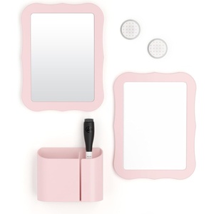 U Brands Magnetic Locker Accessories and Decorating Kit, Back to School Essentials, Mirror Markerboard, Gold Magnetic Cup, Marble Magnets and Dry Erase Marker(Blush)